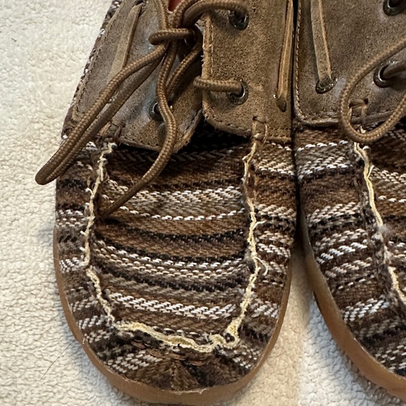 Twisted X Women's Brown Striped Boat Shoes - Picture 7 of 11